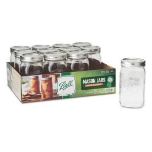 Ball Wide Mouth Quart Jars with Lids and Bands -12 Pack