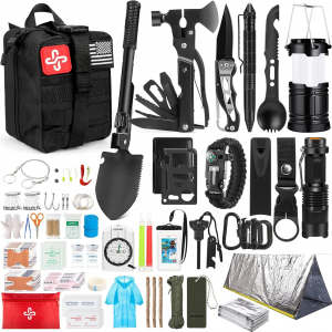 250 Pc Survival Gear First Aid Kit w/Tent