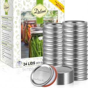 24 Regular Mouth Canning Lids with Rings