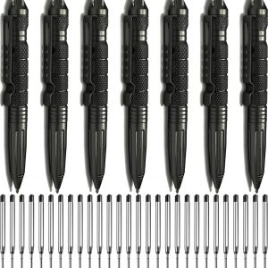Tactical Pens – Self Defense EDC Pen with Glass Breaker & 28 Refills-7 Pack