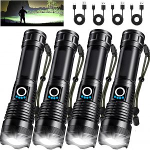 Rechargeable LED Flashlights - 4 pack