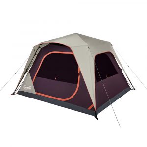 Coleman cabin-style camping tent with screened windows and large front door