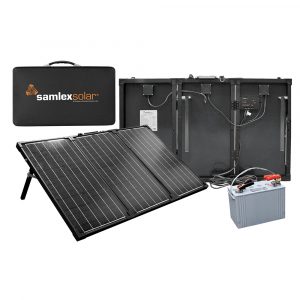 Samlex 135W portable solar charging kit with folding panels