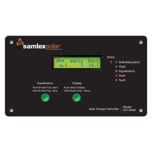 Samlex 30A flush mount solar charge controller with LCD display