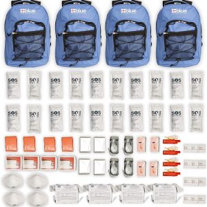 Blue Seventy-Two 72-hour emergency kit 4 pack with backpacks and survival supplies