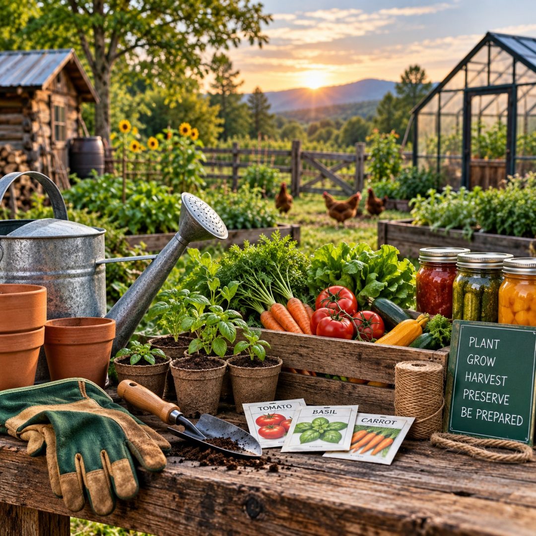 .Garden and homestead supplies for growing and preserving food