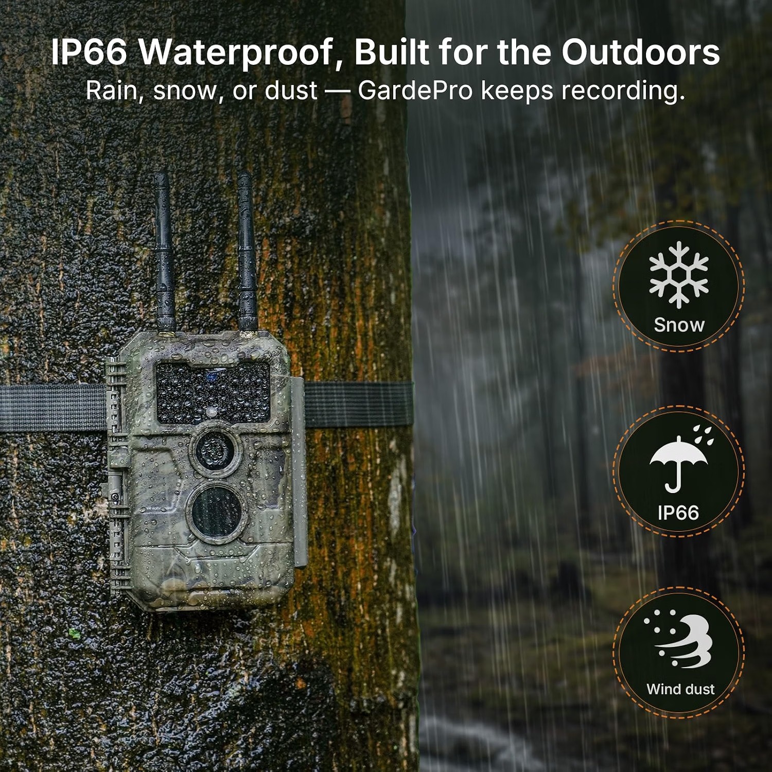 gardepro-e6-2-pro-ip66-weatherproof GardePro WiFi Trail Camera with IP66 weather protection for rain, snow and dust