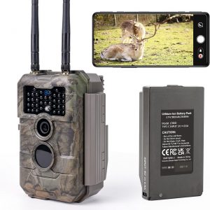 GardePro WiFi Trail Camera with dual antennas, rechargeable battery and smartphone viewing