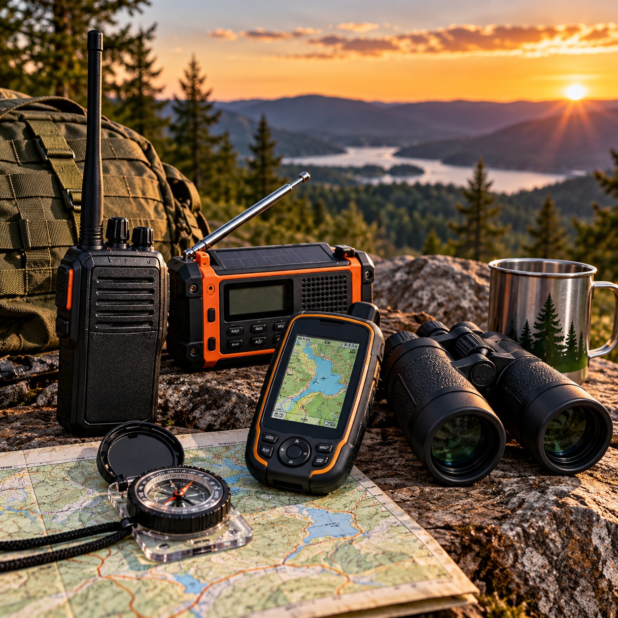 Radios and GPS gear with emergency radio, handheld radio, GPS device and navigation equipment