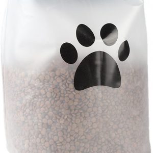 42-cup roll-top dog food travel bag with paw print for pet food storage