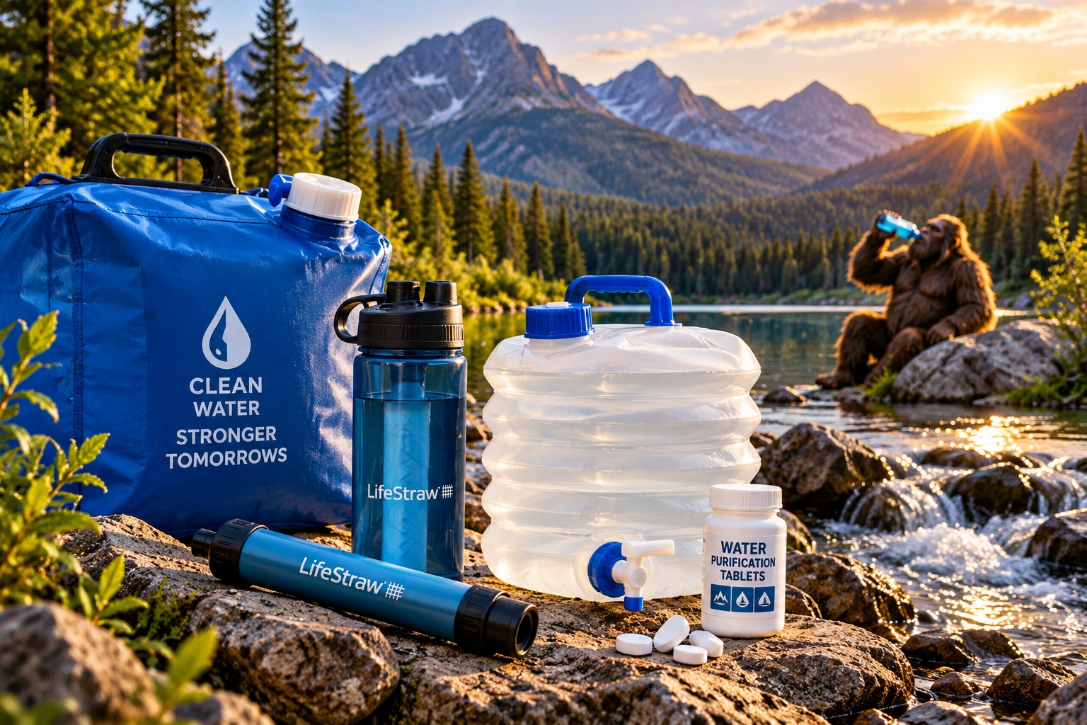 Emergency water storage, filtration, and purification supplies