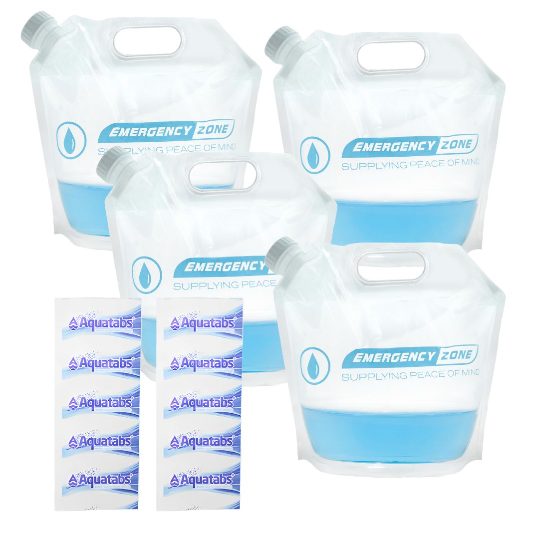 4_4LiterWaterPouch.jpg Four 4L Emergency Water Pouches with 20 Aquatabs