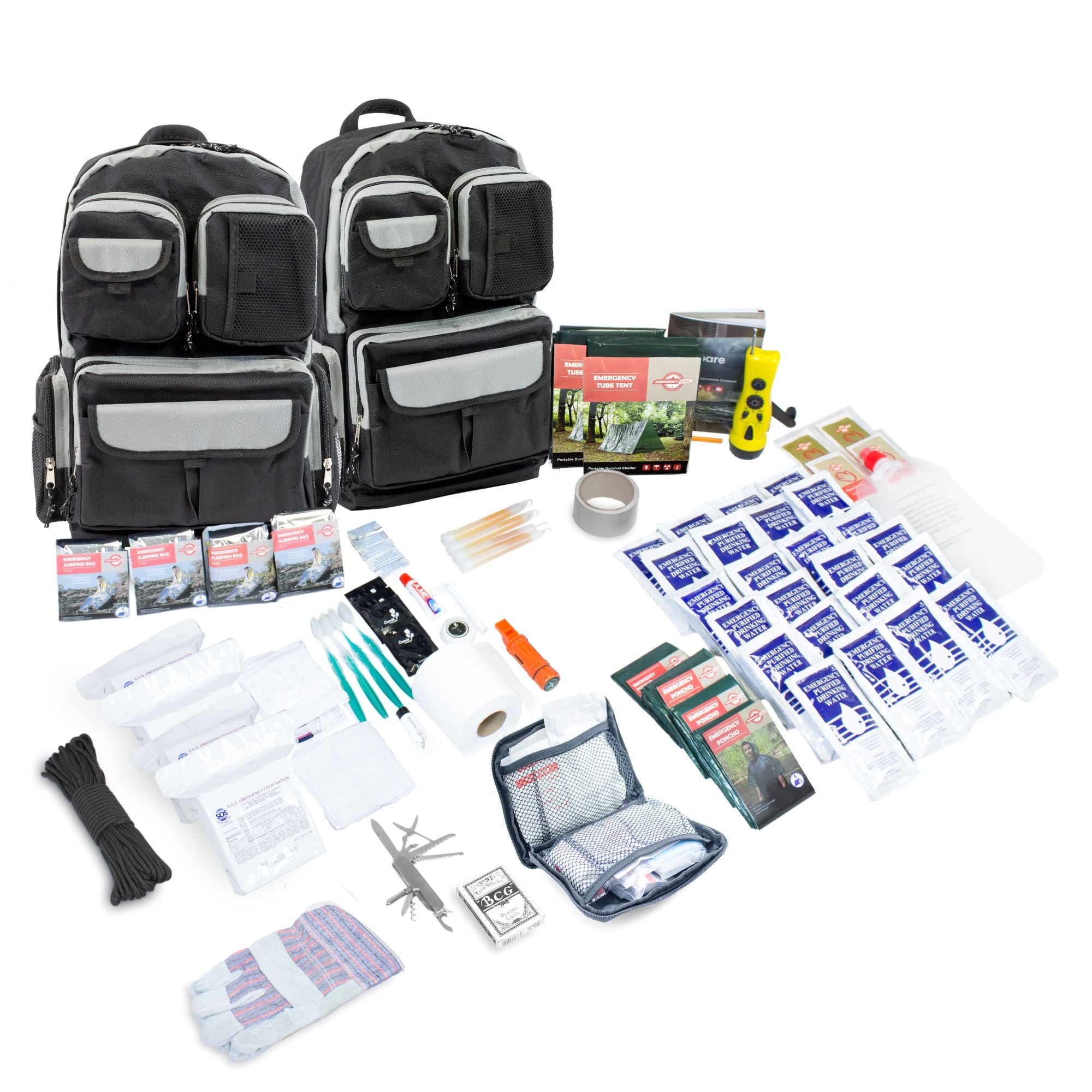 840-4NoMask.jpg 4-Person Urban Survival Bug-Out Bag with emergency supplies